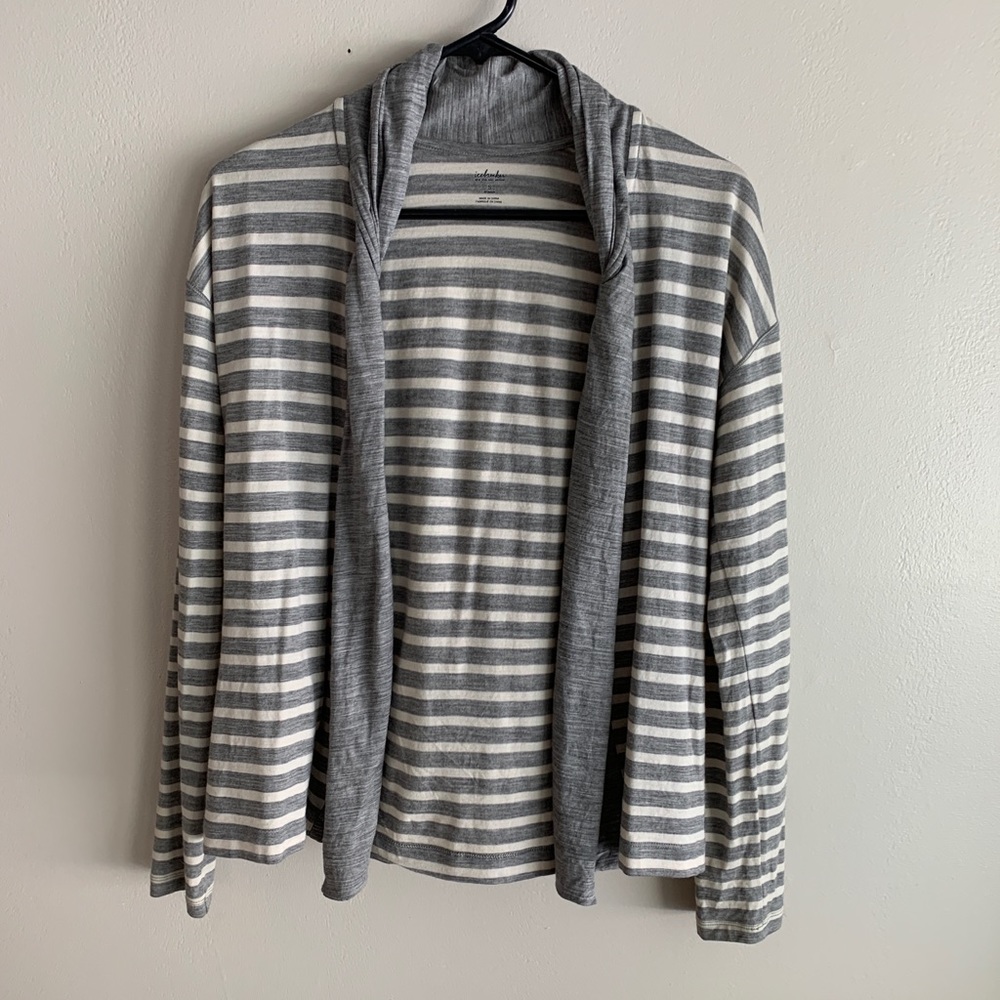 Icebreaker merino wool striped cardigan